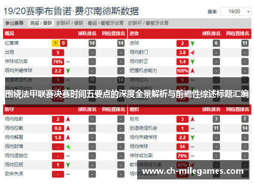 围绕法甲联赛决赛时间五要点的深度全景解析与前瞻性综述标题汇编 围绕法甲联赛决赛时间五要点的深度全景解析与前瞻性综述标题汇编
